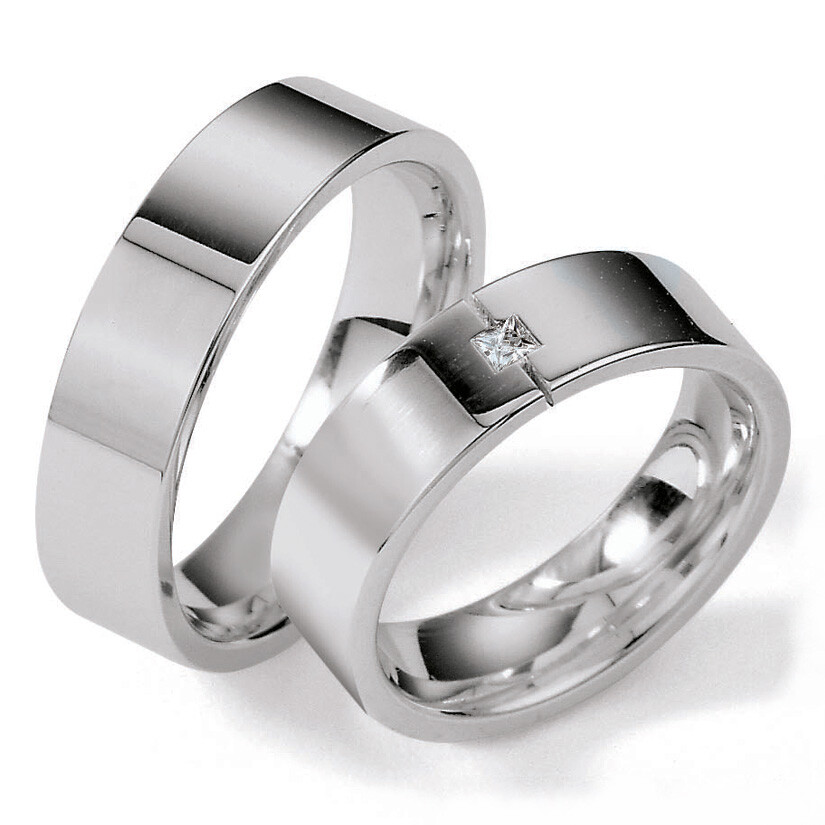 Collection Ruesch Trauringe Weißgold 55/01130 White Style Silver Brilliance