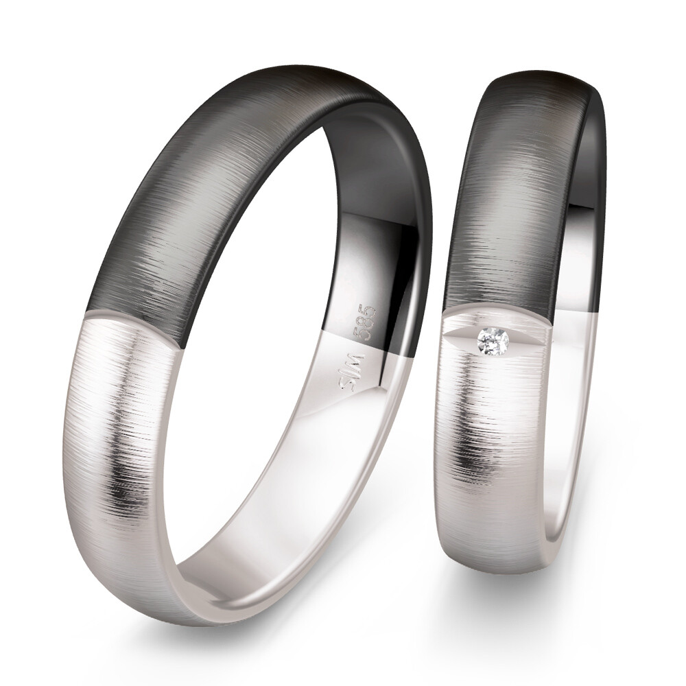 Saint Maurice Trauringe Weißgold & Graugold 49/83128 & 49/83129