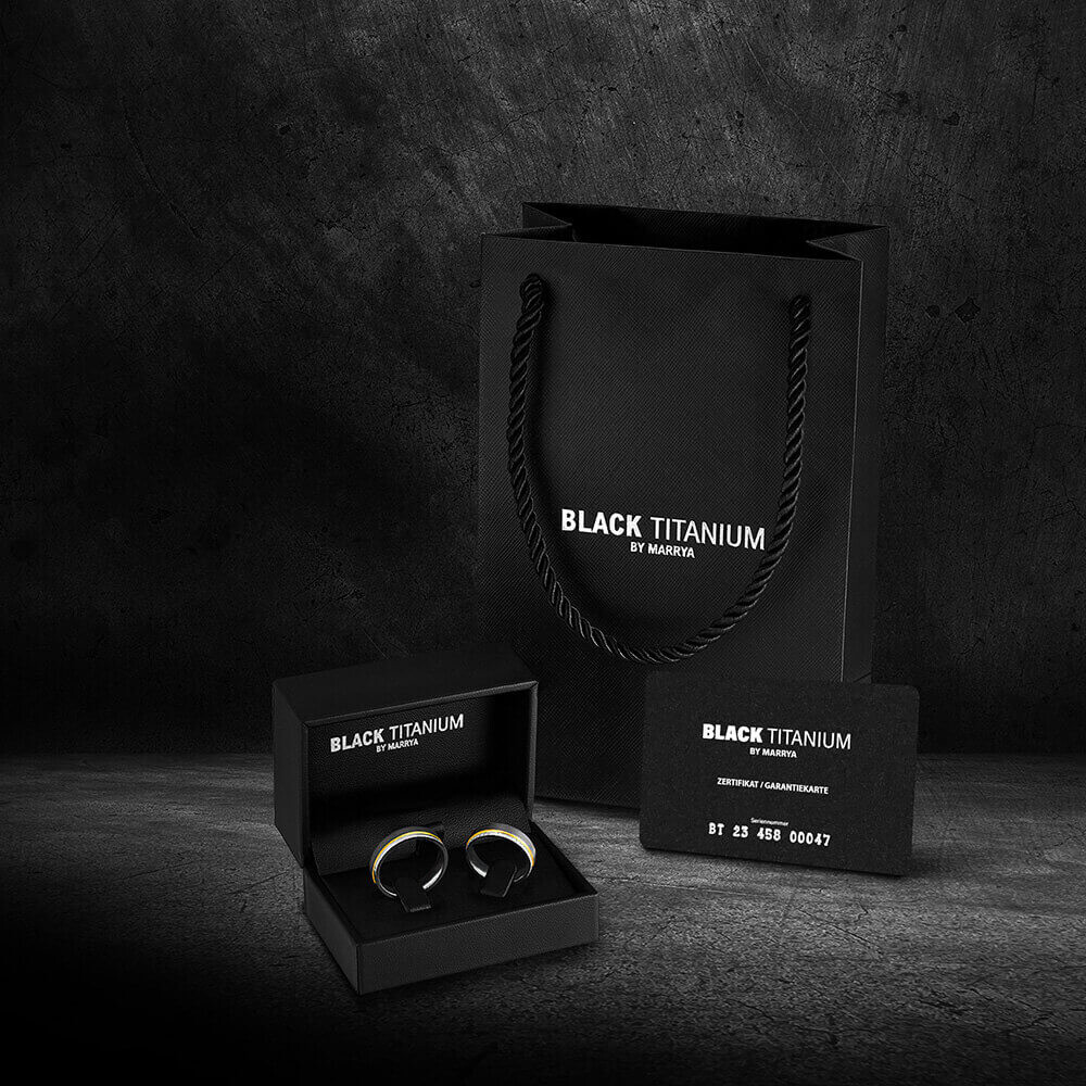Partnerringe Black Titanium Gold Marrya BT-02