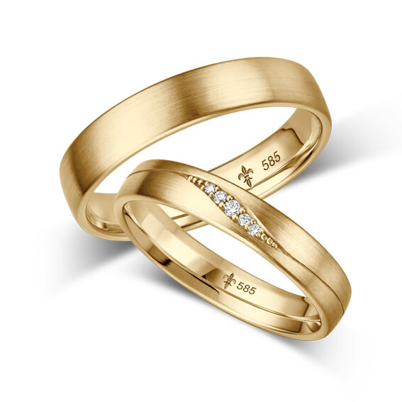 Giloy Trauringe TR-0-00062 & TR-1-00062 Emma Gelbgold