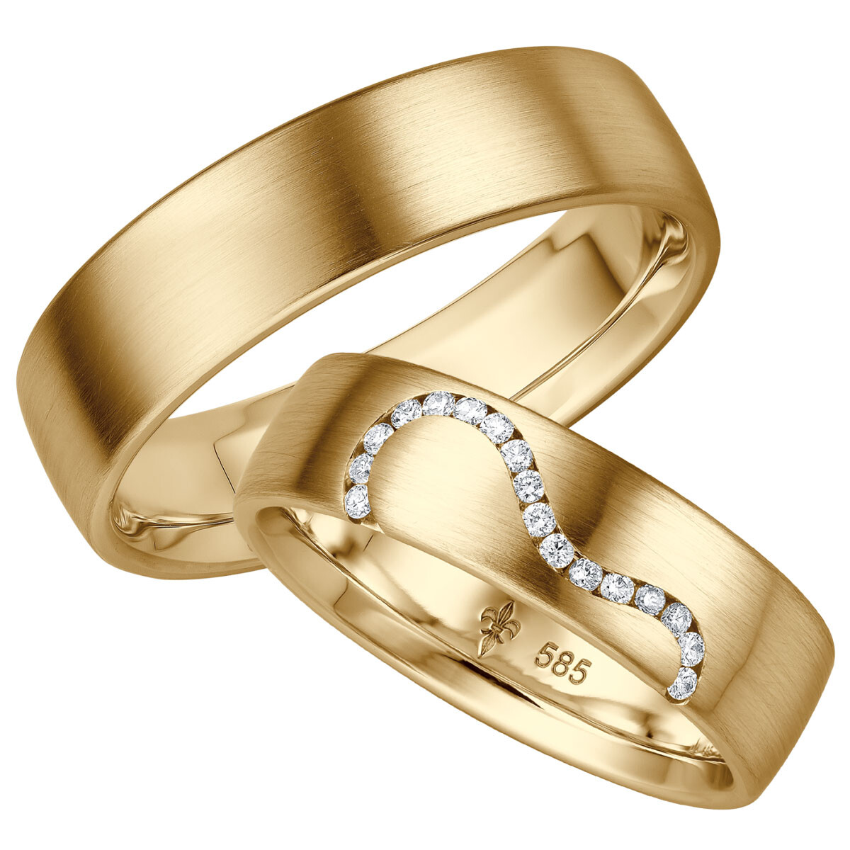 Giloy Trauringe TR-0-00038 & TR-1-00038 Annabelle Gelbgold