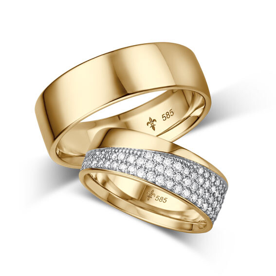 Giloy Trauringe Beyoncé Gelbgold TR-0-00051 & TR-1-00051