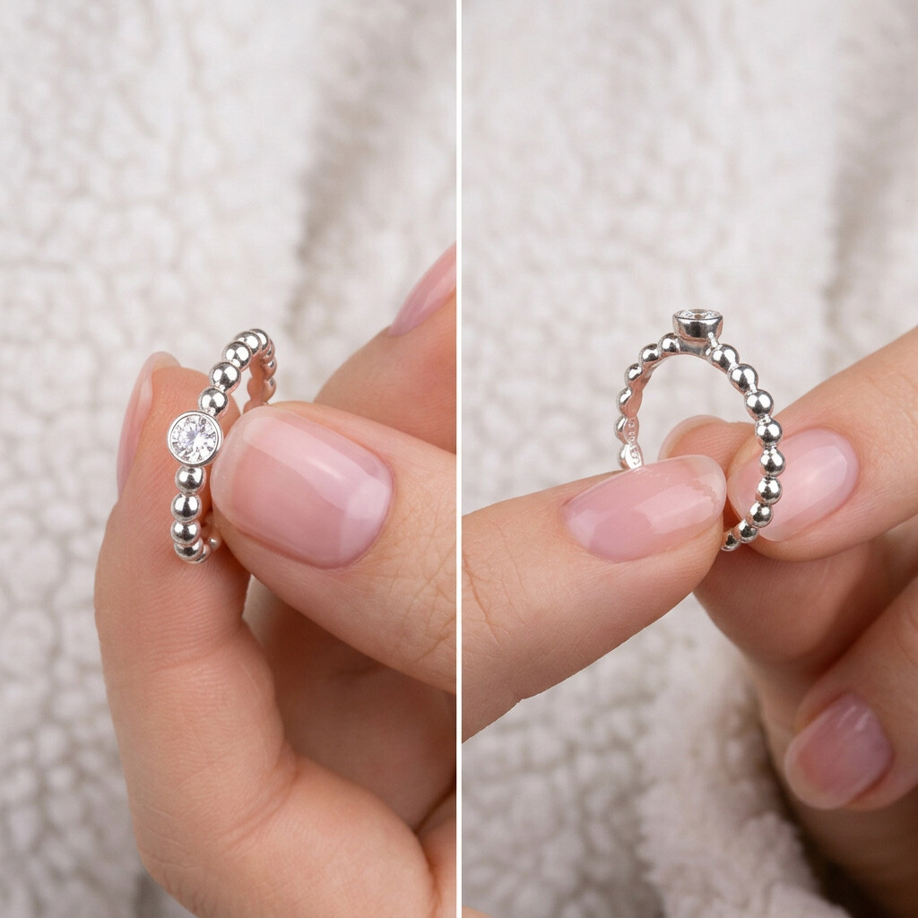Verlobungsring Solitär Kugelring Silber 925 Zirkonia – RZ00013