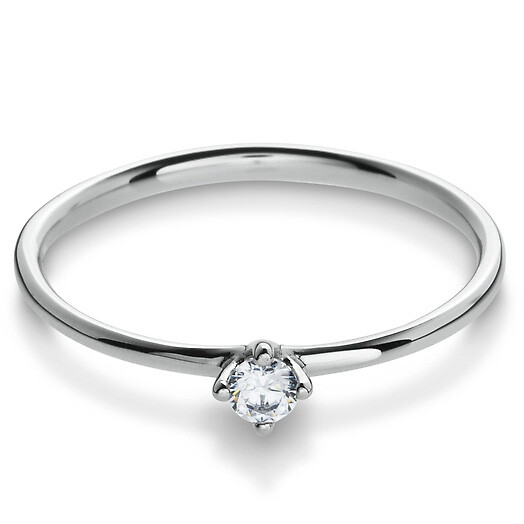 Verlobungsring Solitär Silber 925 Zirkonia Breuning 41/05278