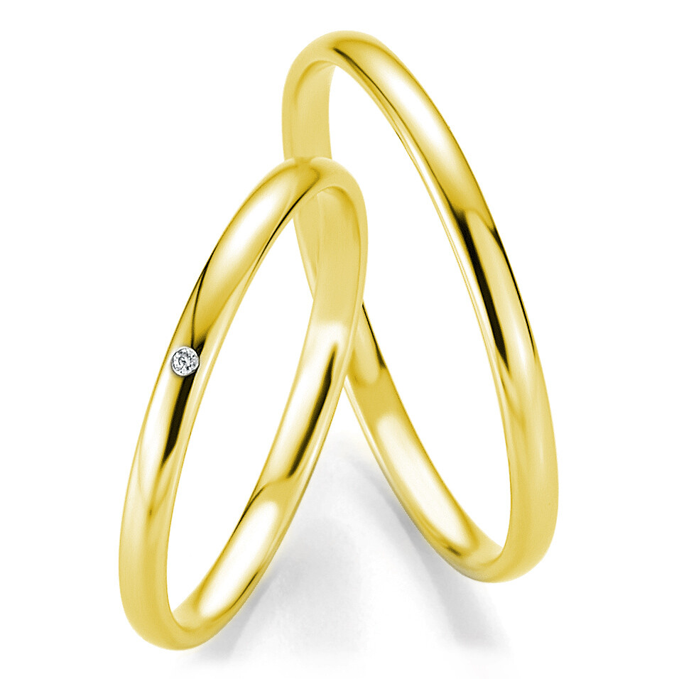 Trauringe Gelbgold Basic Slim Breuning 48/04303 & 48/04304