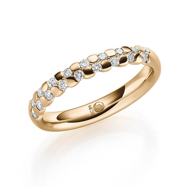 Paar Trauringe / Eheringe Roségold 375/- zus. 0,270 ct, tw, si - RU-1749-4