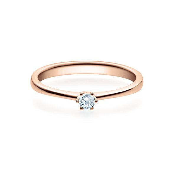 Verlobungsring Solitär 6er Krappe 18016 Brillant W,SI Rotgold Rubin RU-1495