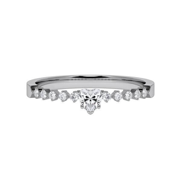 Verlobungsring Herz Diamant Platin 600 zus. 0,300ct. Rubin 1794