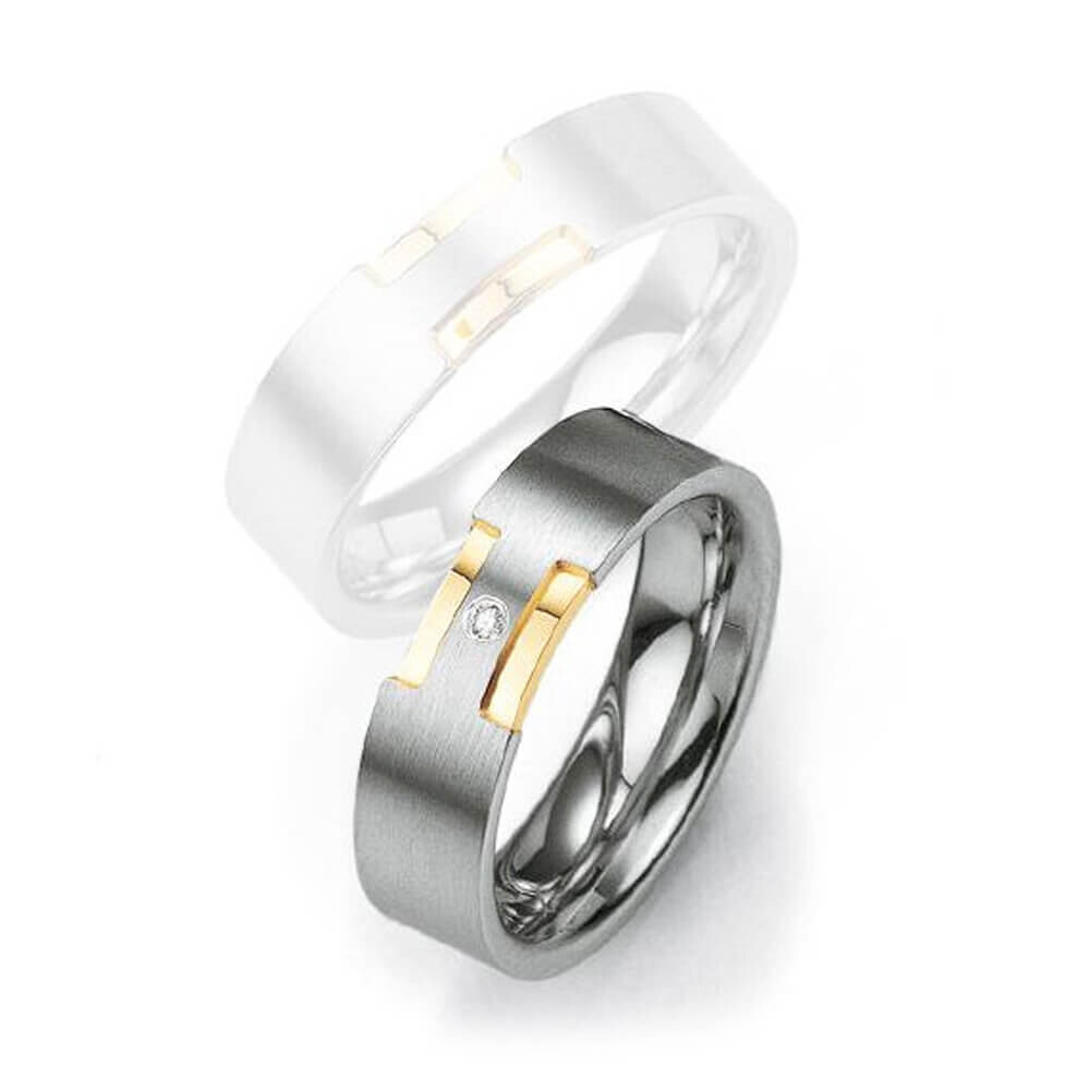 Partnerring Silber 925 & Gold Breuning 48/08007