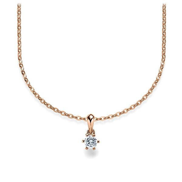 Collier Rotgold 585 Brillant zus. 0,100 ct, tw, si Rubin RU-1576-7