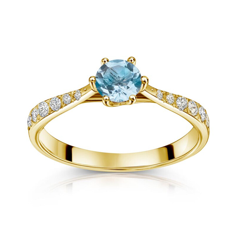 Antragsring Gelbgold Blau Topas Zirkonia 503806