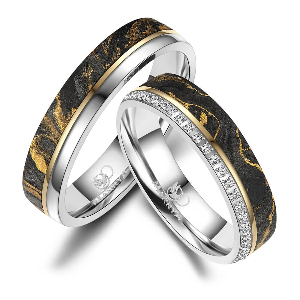 Trauringe Partnerringe Titan Carbon Marrya CA-10