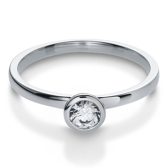 Solitär Ring Silber mit Zirkonia Breuning 41/05294