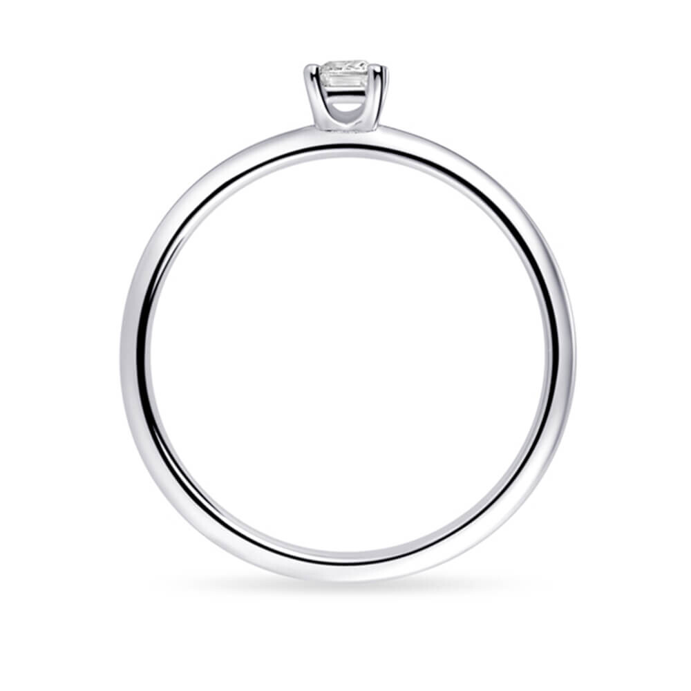 Solitär Ring Silber 925 Baguette Zirkonia Gisser R417