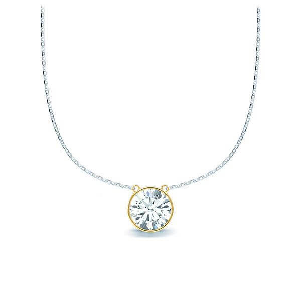 Collier Platin 950 Gelbgold 585 Brillant zus. 0,500 ct, tw, vs Rubin RU-1583-12