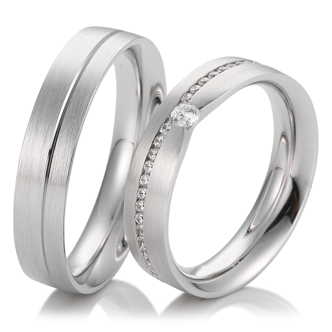 Breuning Trauringe Weißgold 48/04255 & 48/04256