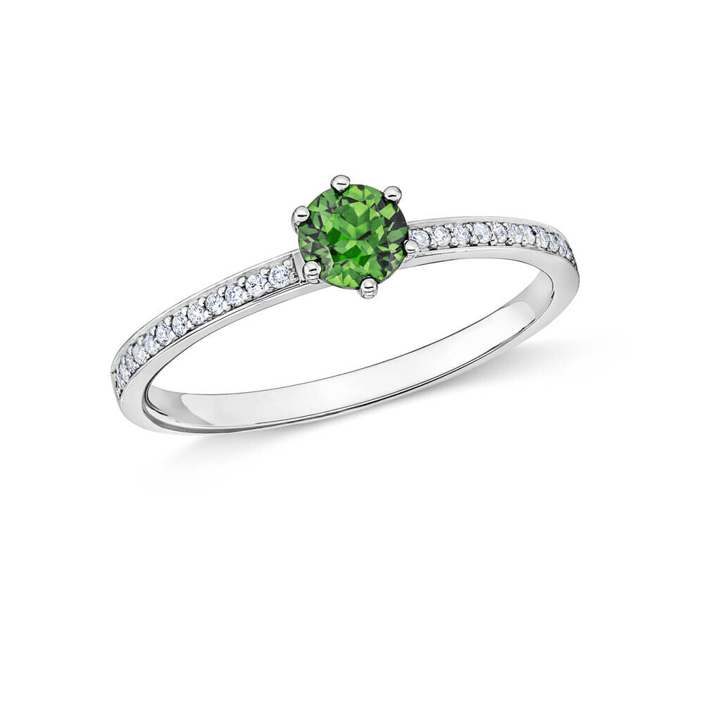 Ring Principessa Weißgold Turmalin Grün Brillant Giloy EH006246