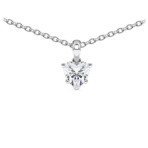 Collier Weißgold 585 Lab-Grown Herzform-Diamant zus. 0,500 ct, Rubin RU-1780-28