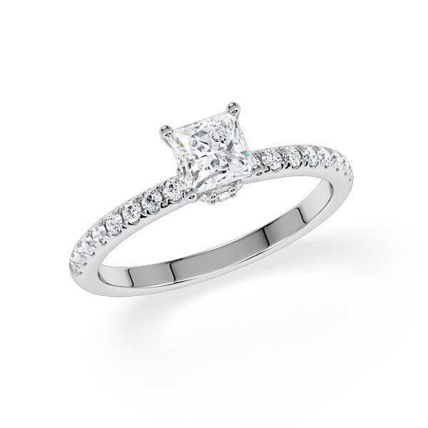 Ring Veiled Halo Prinzess Diamant Platin Rubin 1895