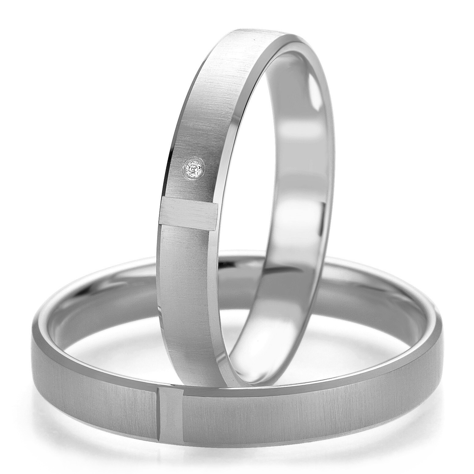 Breuning Trauringe 48/07121 & 48/07122 Palladium