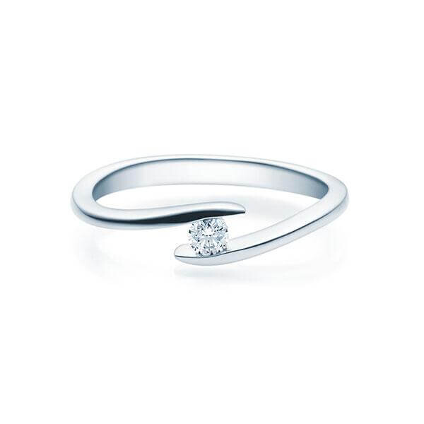 Verlobungsring Twist Solitär 18015 Brillant TW,SI Silber 925 rhod. Rubin RU-1496