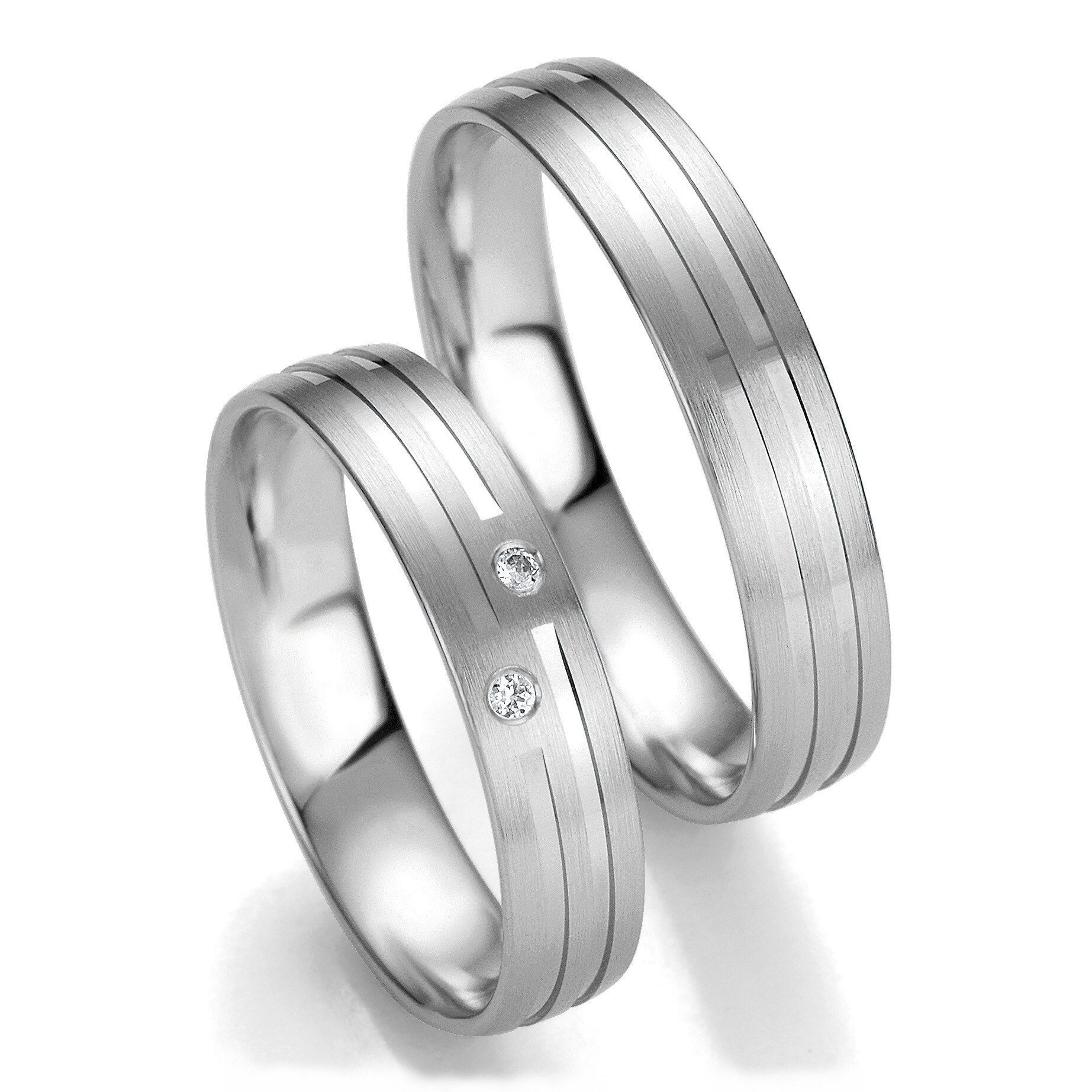 Breuning Trauringe 48/07141 & 48/07142 aus Palladium