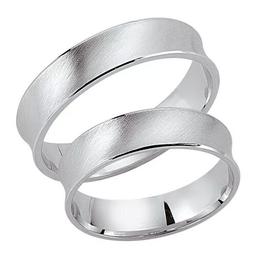 Schwarz Partnerringe Silber 925 SW925-053 Sterlingsilber schräg feinmatt