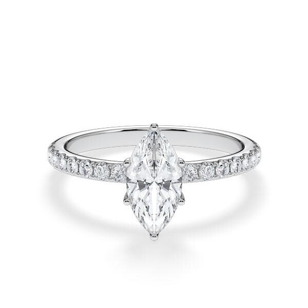 Hollywood Ring Classic Marquise Weißgold Rubin RU 1882