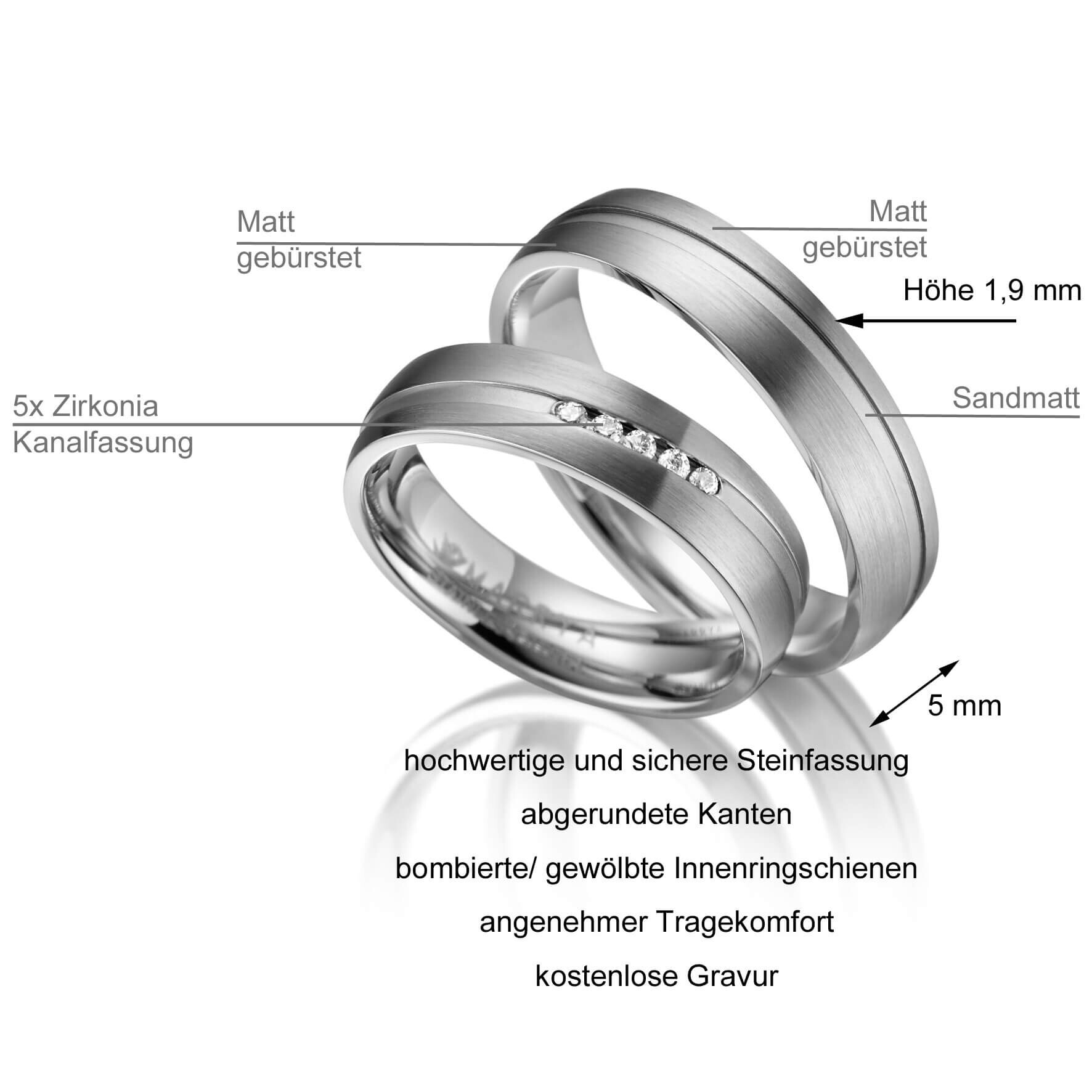 Marrya Trauringe / Partnerringe Edelstahl ES-07