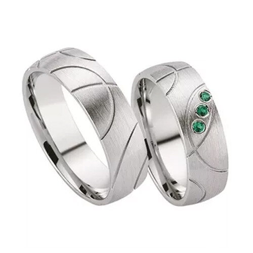 Schwarz Trauringe Partnerringe Silber 925 Zirkonia SW925-137