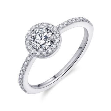 Halo Ring Silber 925 Zirkonia Gisser R446