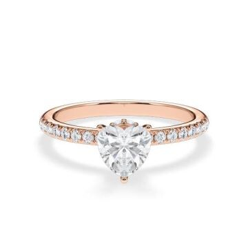 Diamantring Veiled Lab-Grown Radiant Herz-Diamant Rotgold Rubin RU-1891