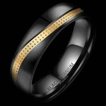 Herrenring Black Titanium Gold Marrya BT-03