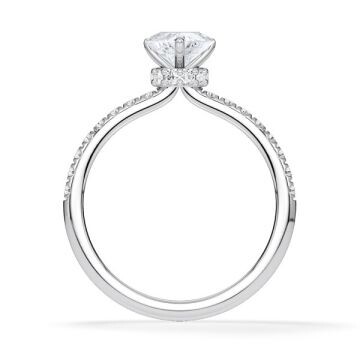 Diamantring Lab Grown Halo Herz Diamant Weißgold Rubin 1981