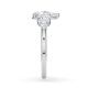 Diamantring Three Stone Lab-Grown Tropfen Pear Platin Rubin RU-1876