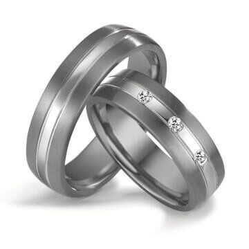 Trauringe aus Tantal & Platin Brillant TeNo 52678
