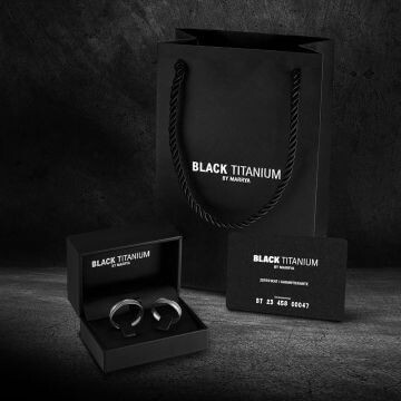 Black Titanium Carbon Partnerringe Marrya BT-12