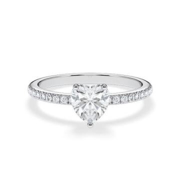 Verlobungsring Weißgold mit Herz-Diamant von Rubin RU-1900