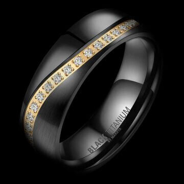 Damenring Black Titanium Gold Marrya BT-03