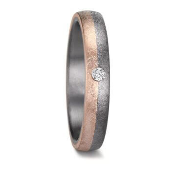 Eheringe Tantal Roségold 585 Brillant TeNo 59757