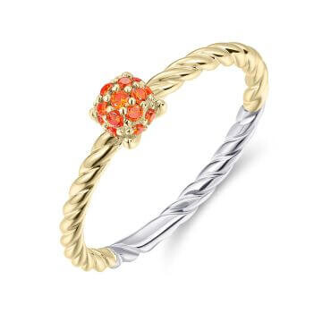 Ring Silber vergoldet Glassteine orange Gisser R469YO