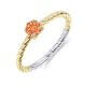 Ring Silber vergoldet Glassteine orange Gisser R469YO
