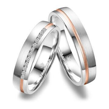 Trauringe Partnerringe Silber & Gold Marrya SG-A-08