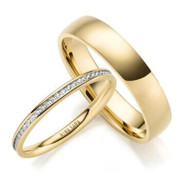 Edelstahlring mit Beisteckring Gold Nina Sara NS-E12