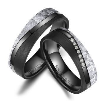 Black Titanium Carbon Partnerringe Marrya BT-12