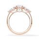 Diamantring Three Stone Lab-Grown Tropfen Pear Rotgold Rubin RU-1876