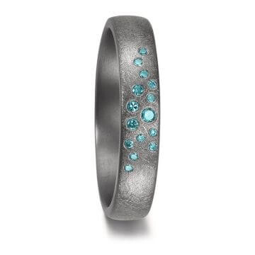 Eheringe aus Tantal Diamant Blau TeNo 59183