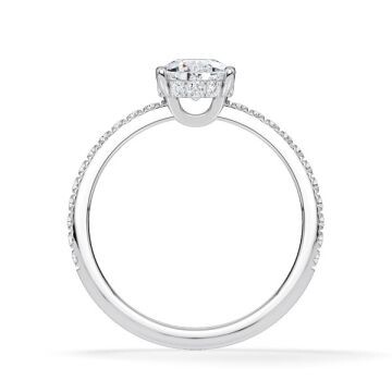 Ring Classic Hidden Halo Tropfen Weißgold Rubin 1903