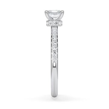 Ring Veiled Halo Prinzess Diamant Weißgold Rubin 1895