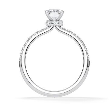 Diamantring Veiled Halo Radiant Weißgold Rubin 1896
